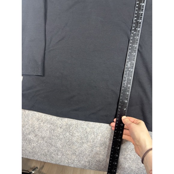 LAFAYETTE 148 Women's XL Basic Shirt Top 3/4 Sleeve V Neck Black Minimalist - Picture 2 of 7